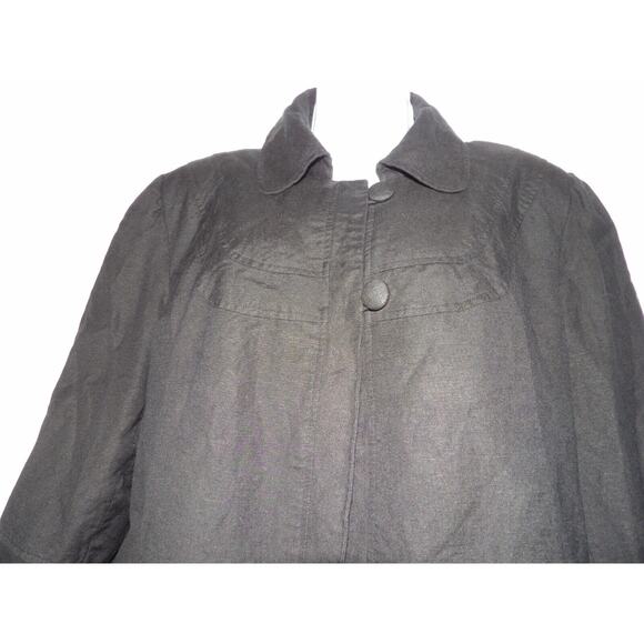 Bob Mackie Studio 16 Linen Blazer Black Lined Career Office Collared Double Butt - Picture 9 of 11